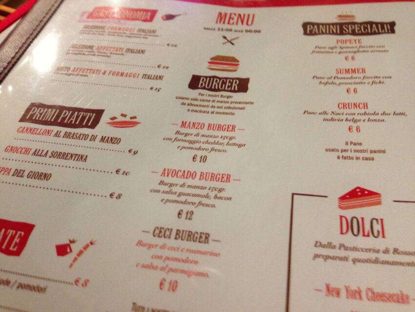 menu rosso eat drink stay viale aventino roma by puntarella rossa