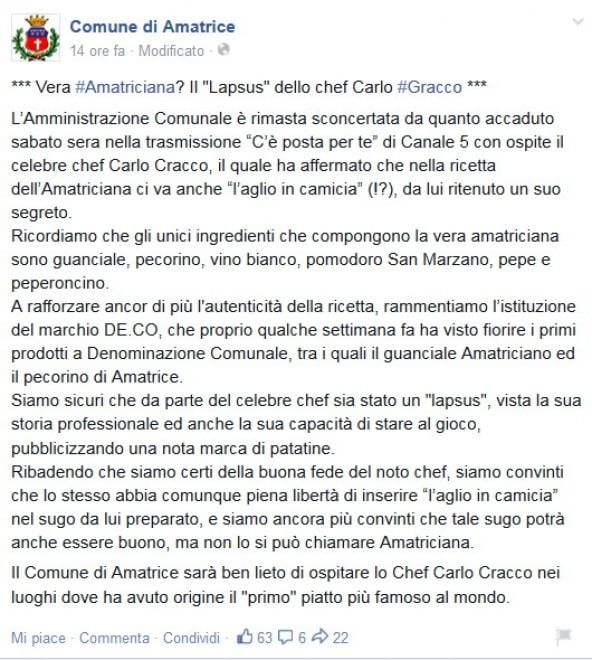 amatrice e cracco
