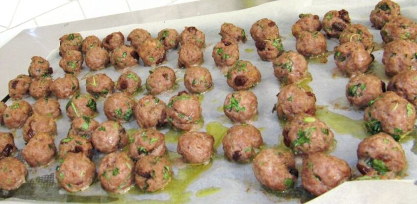polpettine finger food carne uvetta limone ed erbe