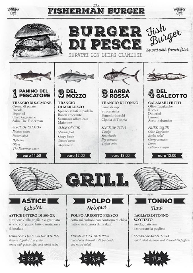 fisherman burger menu