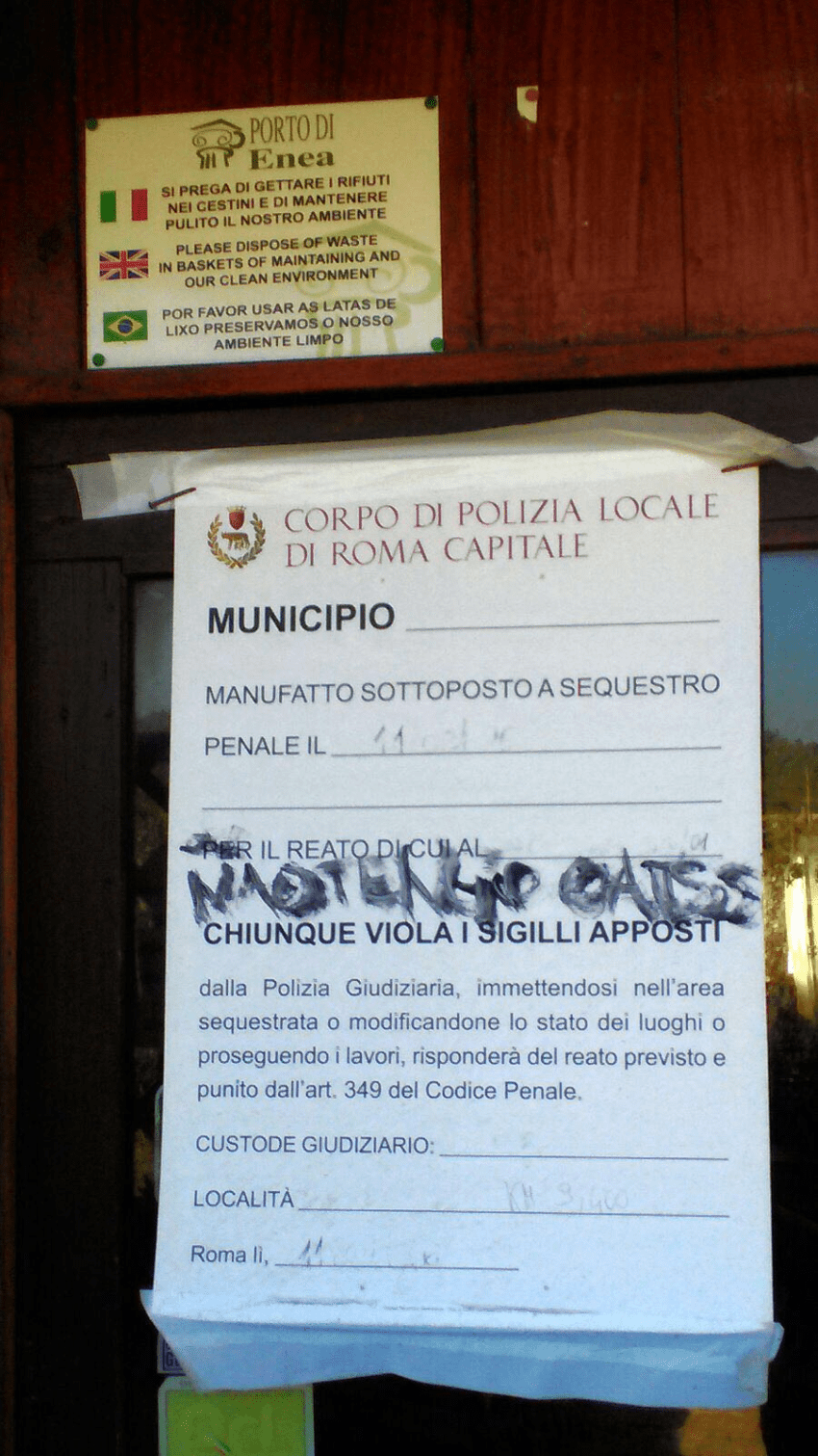 Porto di Enea chiuso Capocotta