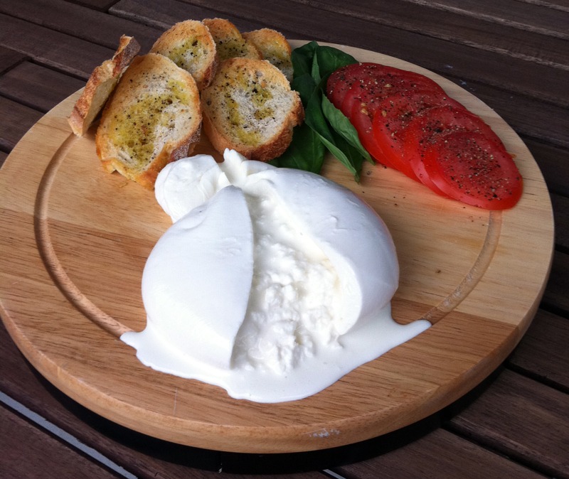 Puntarella Rossa burrata pomodori e crostini