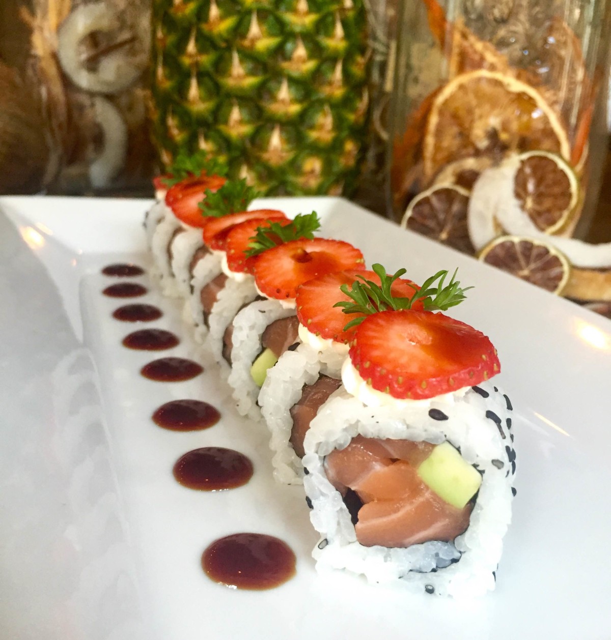 strawberry roll-coffee pot beach