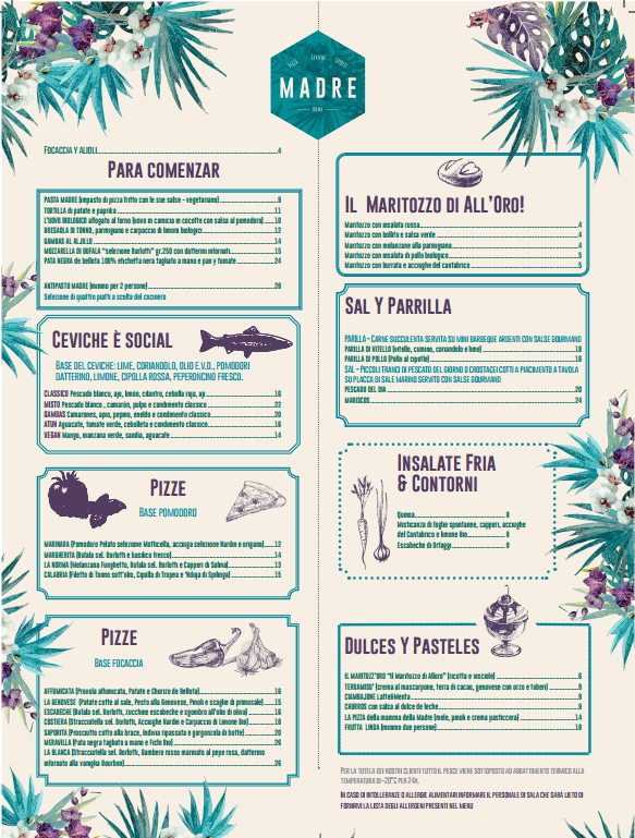 madre menu1