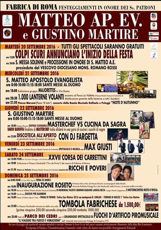 sagre lazio settembre 2016