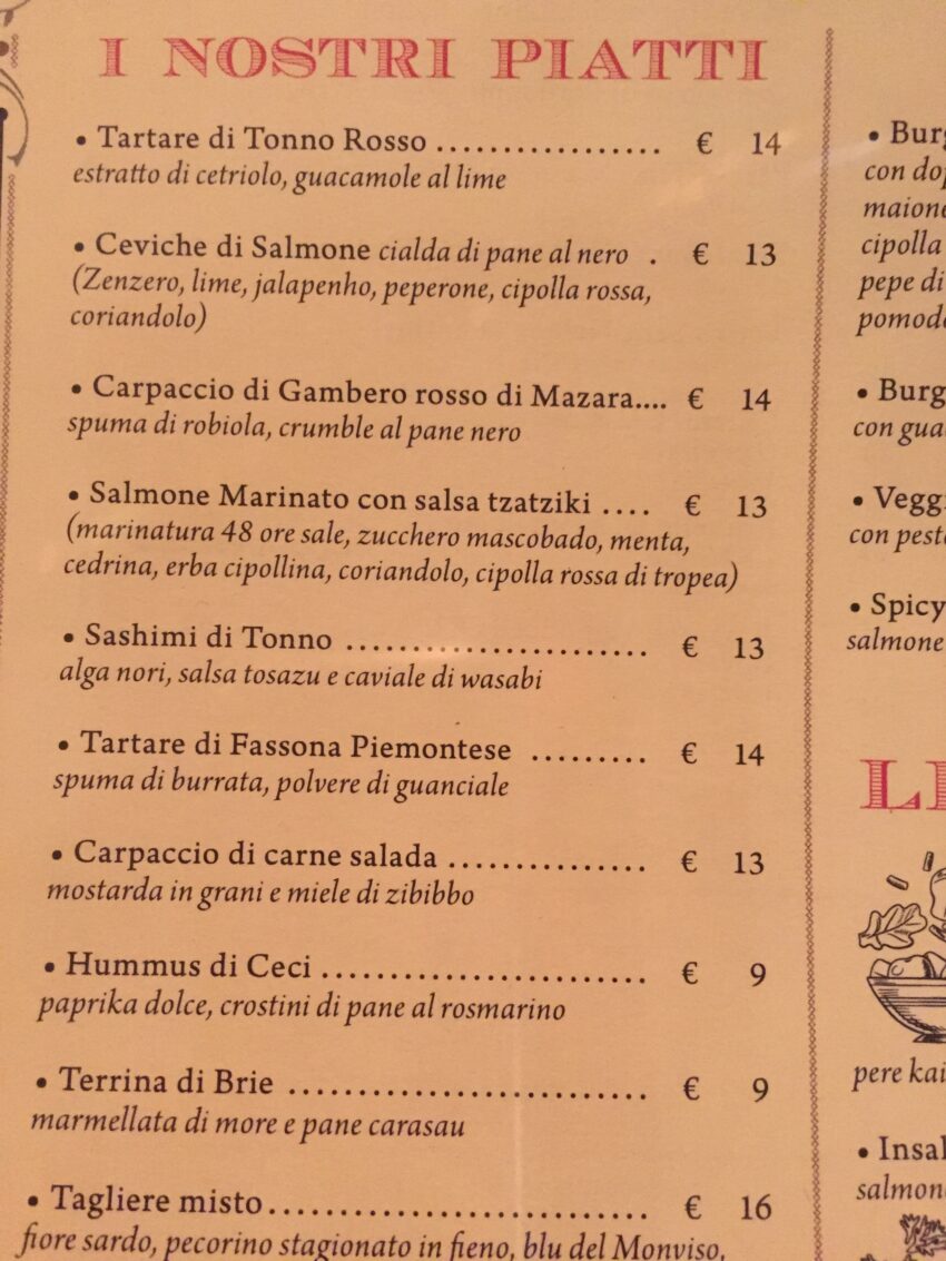 santo trastevere roma menu prezzi