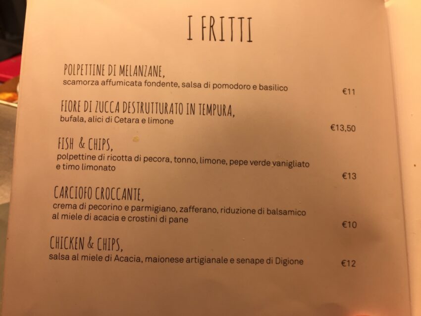 Pianostrada zoccolette roma menu