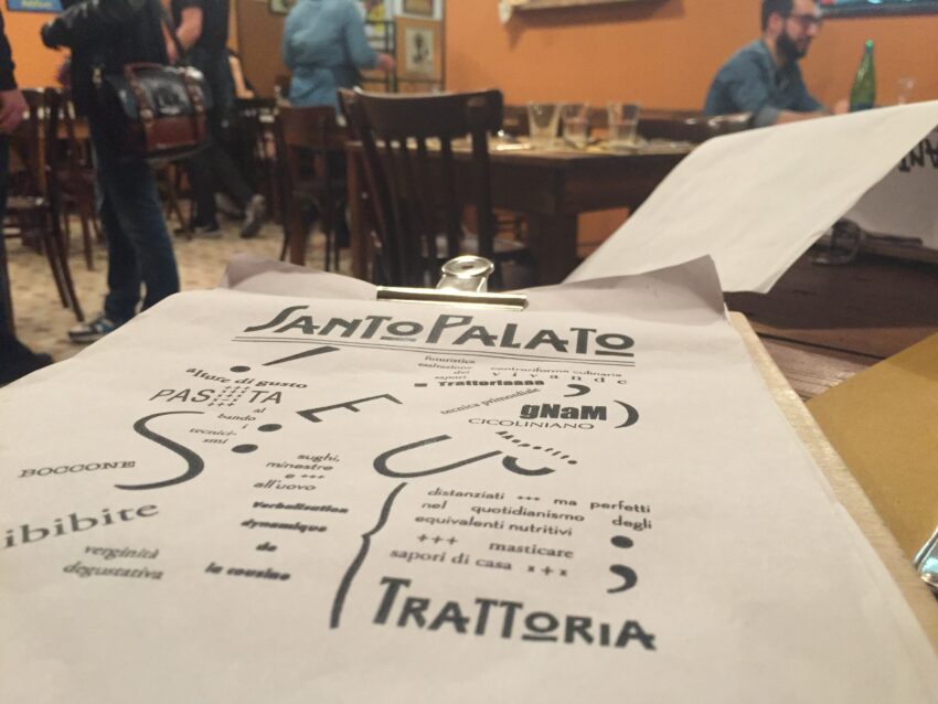 santo palato roma menu
