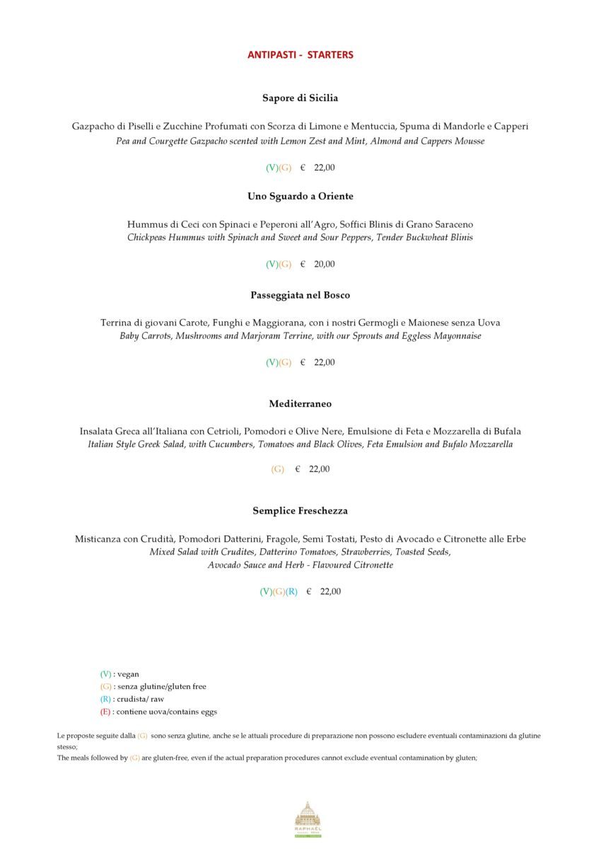antipasti menu mater terrae