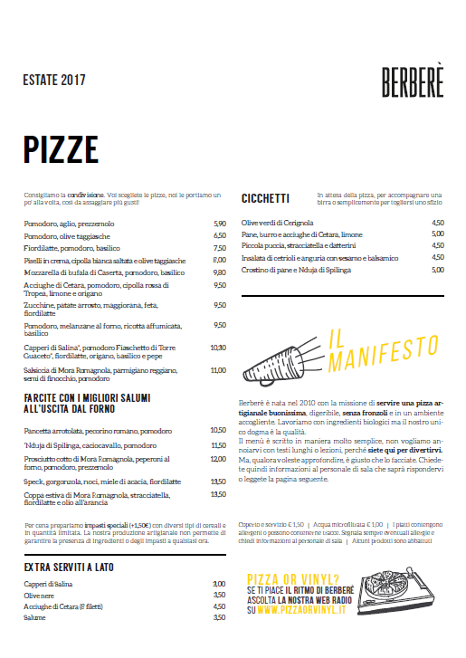 menu berbere roma