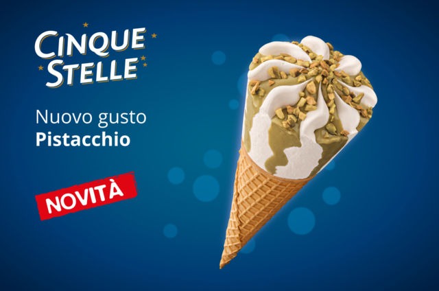 gelati confezionati estate 2017 cono cinque stelle al pistacchio