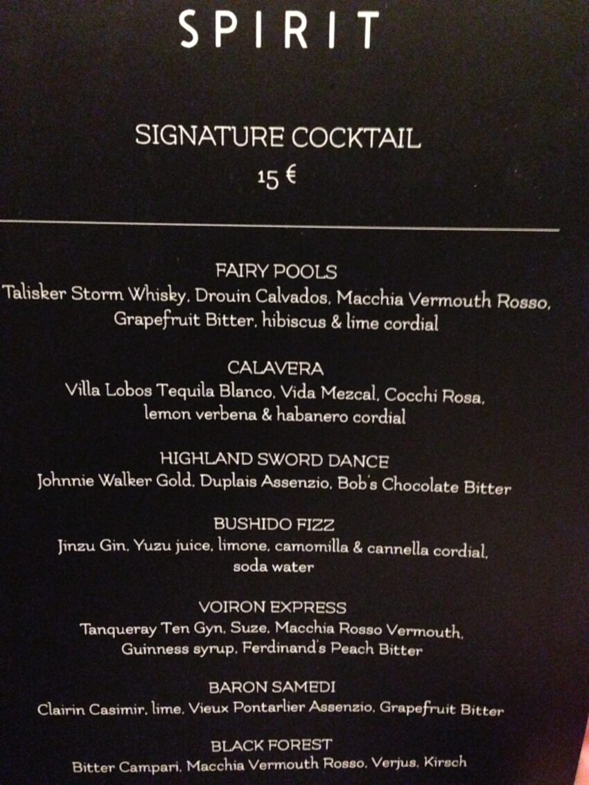 the spirit milano carta cocktail