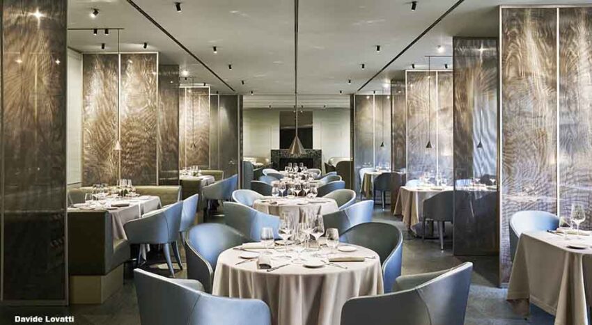 Emporio Armani Caffè e Ristorante Milano, il ristorante al piano superiore