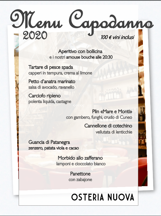 cenone di capodanno 2020 a torino