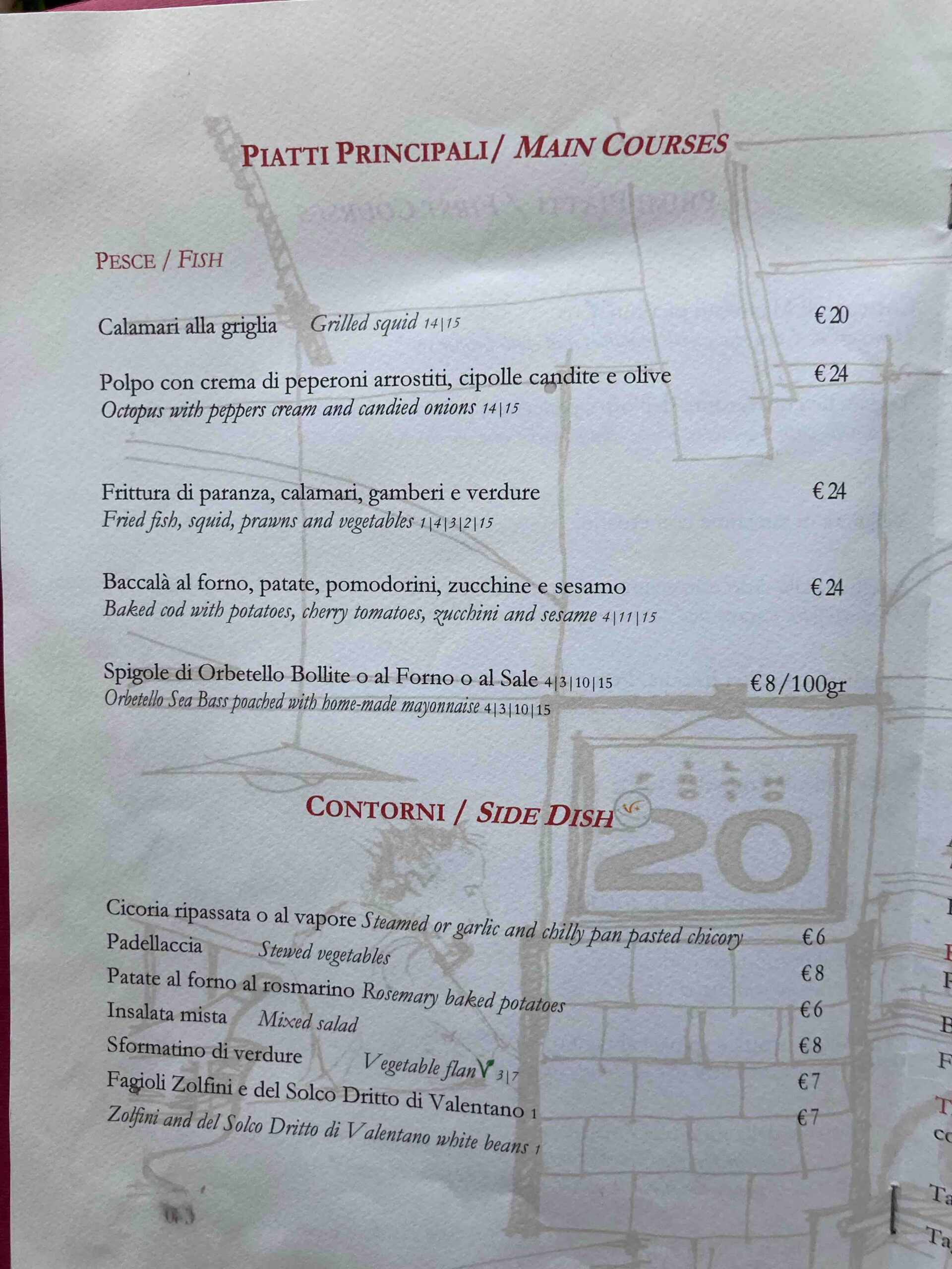 capalbio frantoio menu carnei