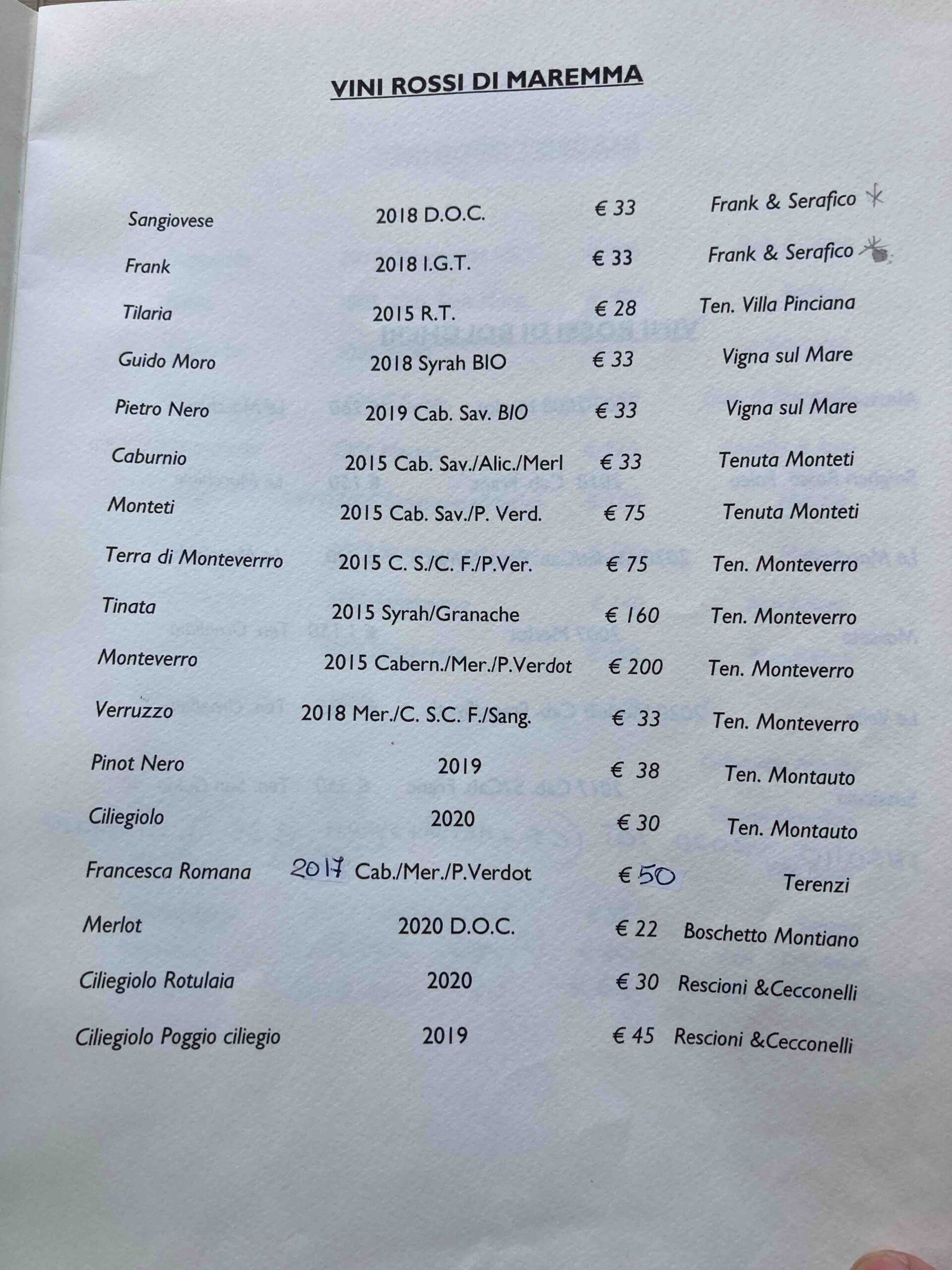 capalbio frantoio vini rossi