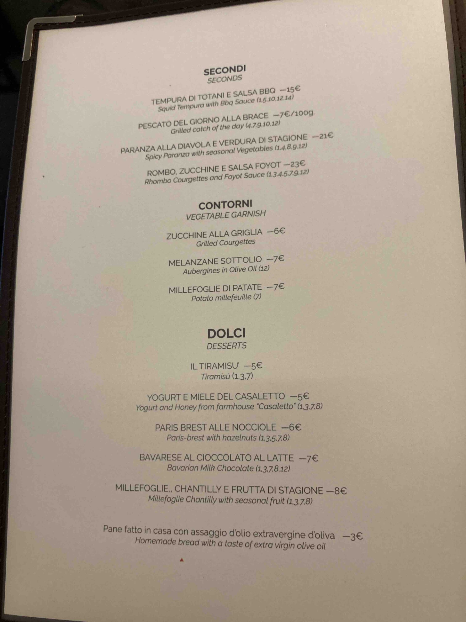 dogma roma menu secondi prezzi