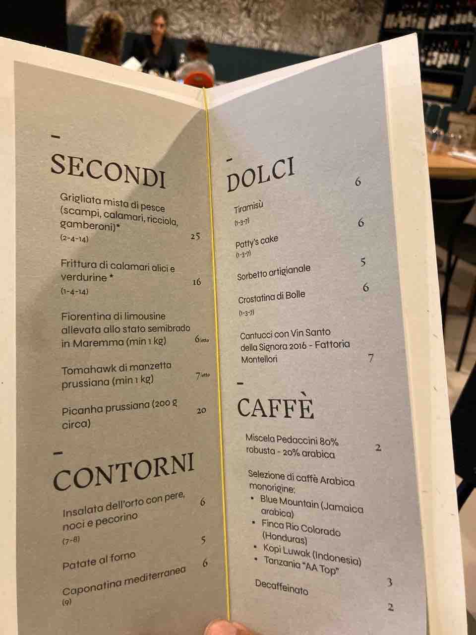 osteria bolle orbetello menu secondi