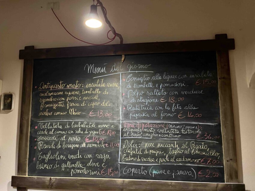 Valleponci ristorante menu dove mangiare vicino a Varigotti