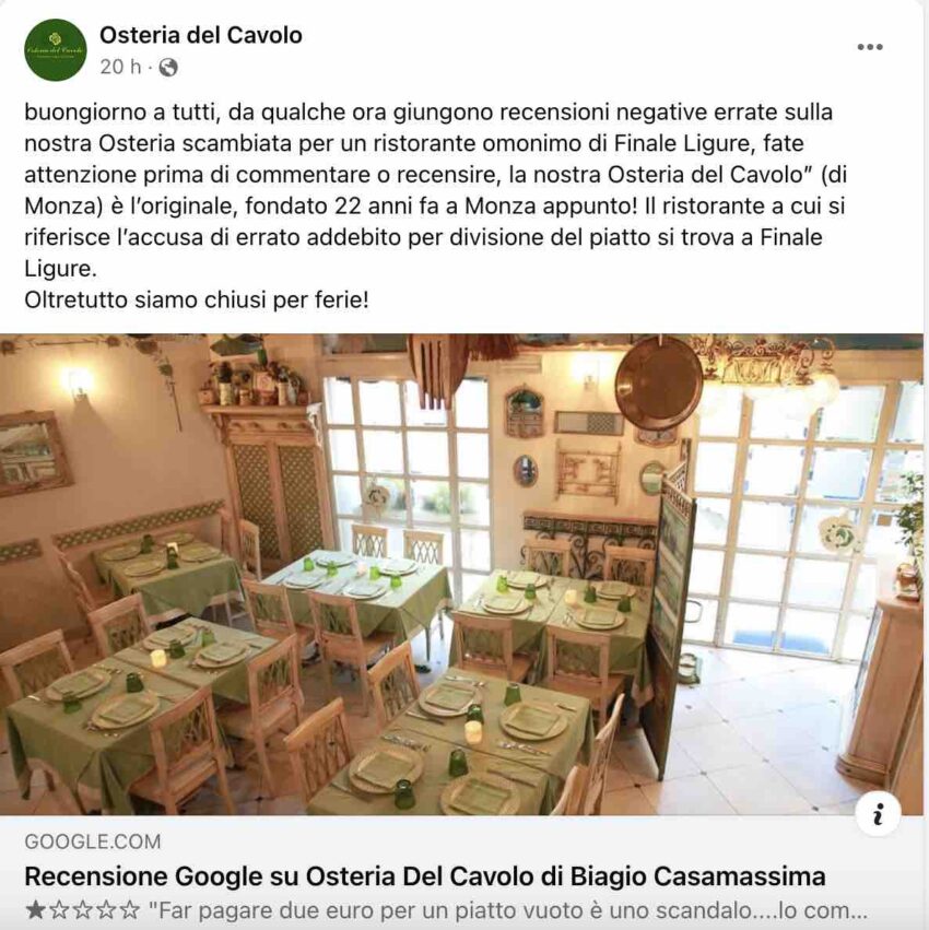 osteria del cavolo