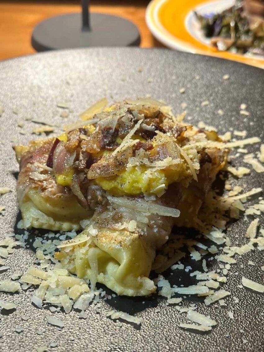 ravioli di carbonara alla brace - sant'elena roma