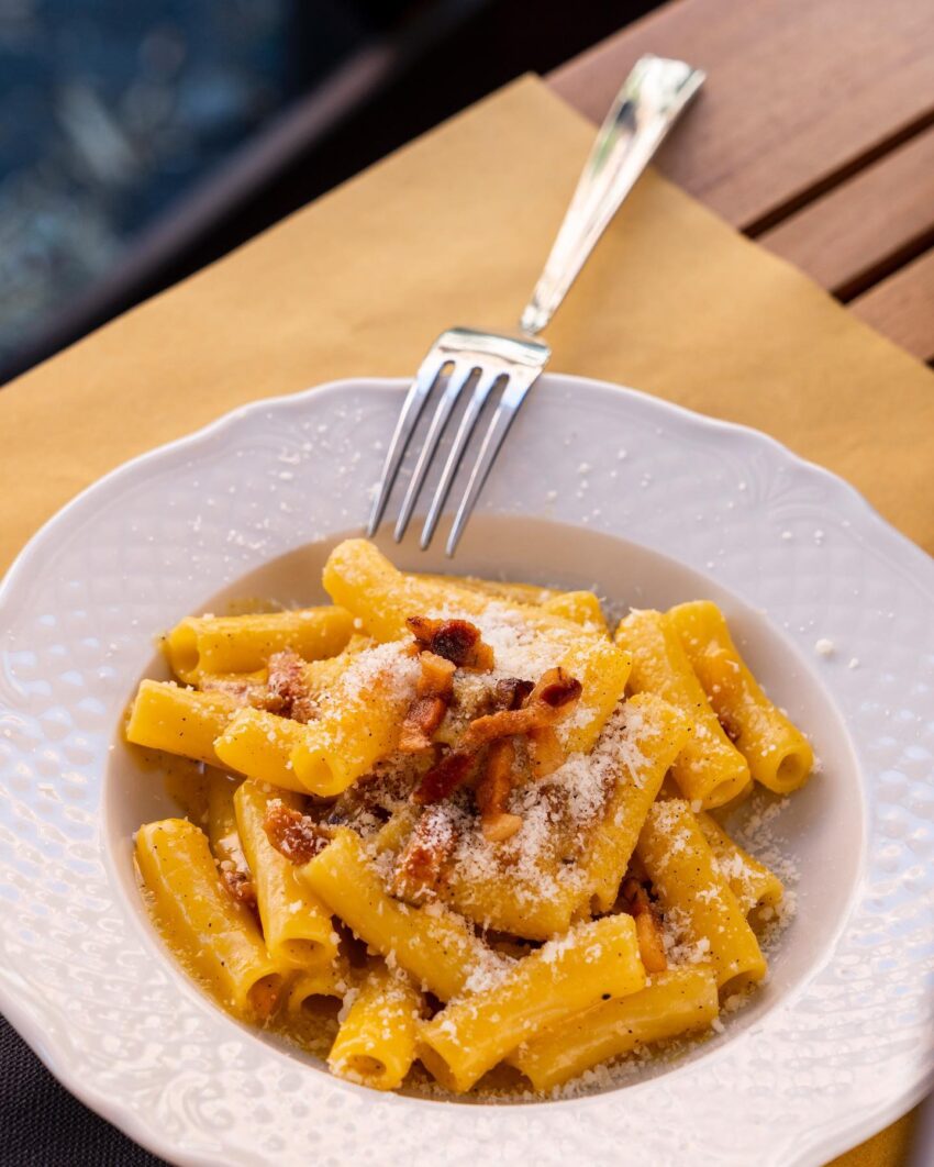 la carbonara dell'osteria della trippa a roma