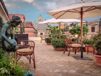 la terrazza dell'hotel locarno a roma