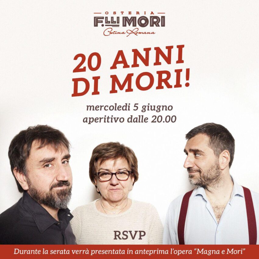 cosa fare a roma giugno 2024: i 20 anni di osteria fratelli mori