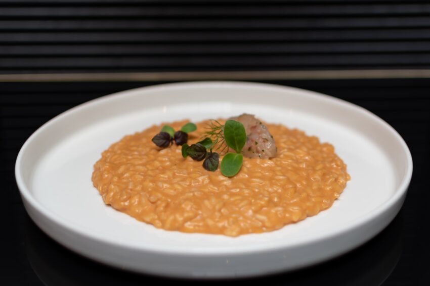 il risotto crema scampi da aquamarina a roma