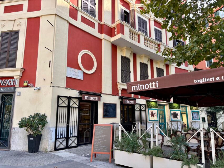 esterno di bottega minotti a roma