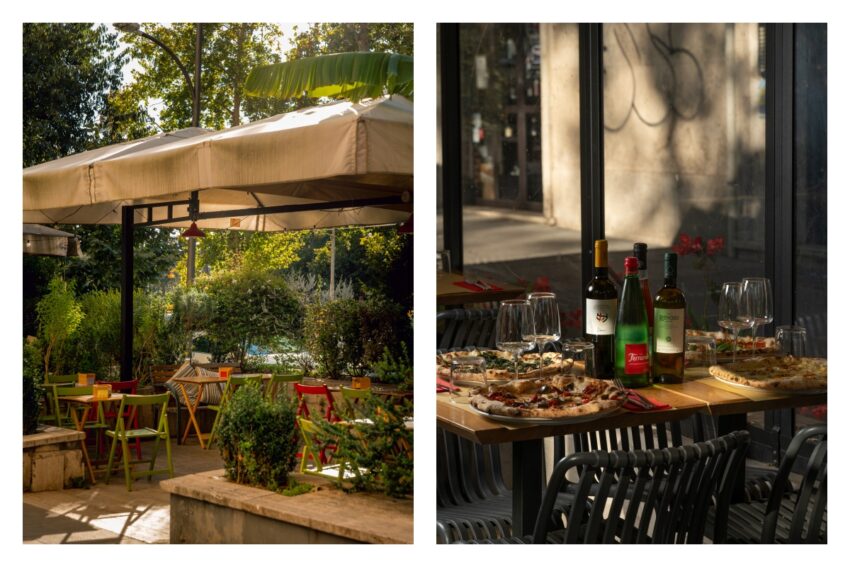 pizzerie all'aperto a roma - lo spazio esterno di baccio e i gradini